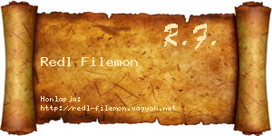 Redl Filemon névjegykártya